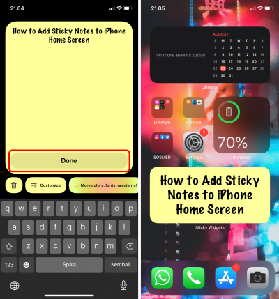 How to Add Sticky Notes to iPhone Home Screen 2