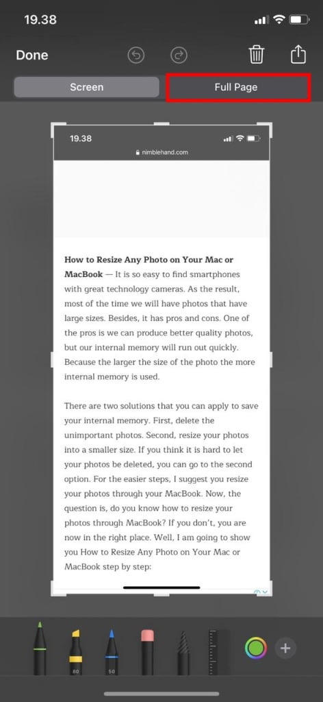 How to Create a Long Scrolling Screenshot on iPhone 2