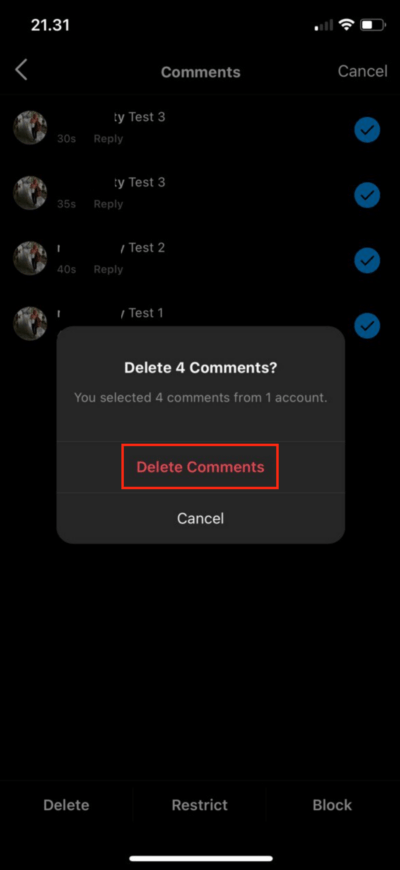 How to Delete Some Instagram Comments at Once