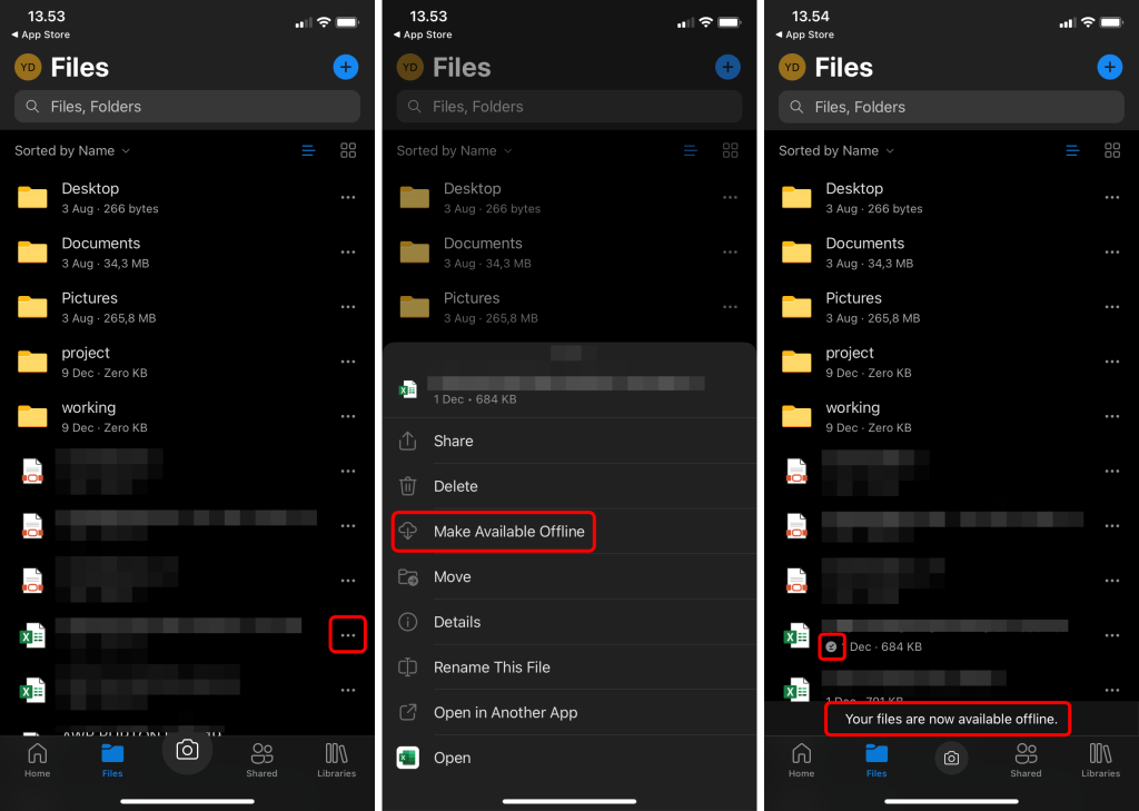 How to File or Folder in OneDrive Available Offline on iPhone and iPad