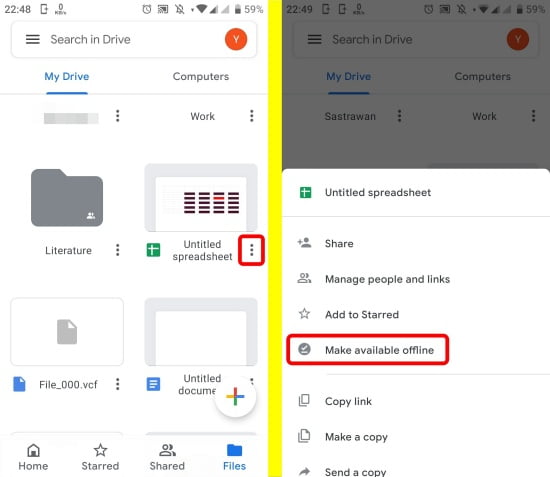 How to File or Folder in Google Drive Available Offline on Android