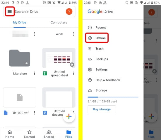 How to File or Folder in Google Drive Available Offline on Android