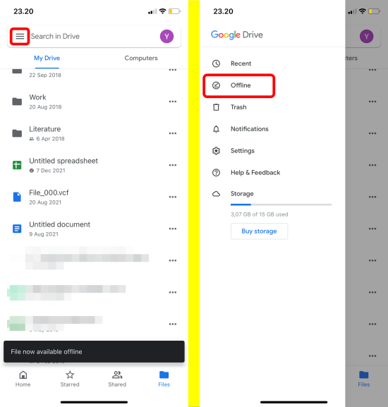 How to File or Folder in Google Drive Available Offline on iPhone and iPad