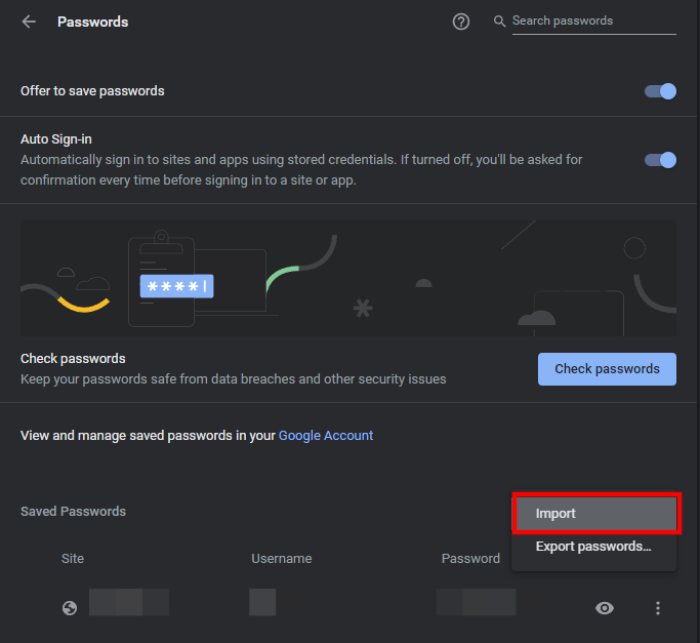 How To Import Passwords Into Google Chrome Using A CSV File at Windows