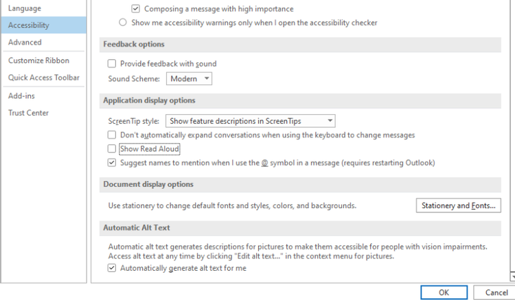 How to Read Aloud Features in Microsoft Outlook