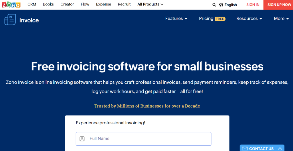 Zoho Invoice