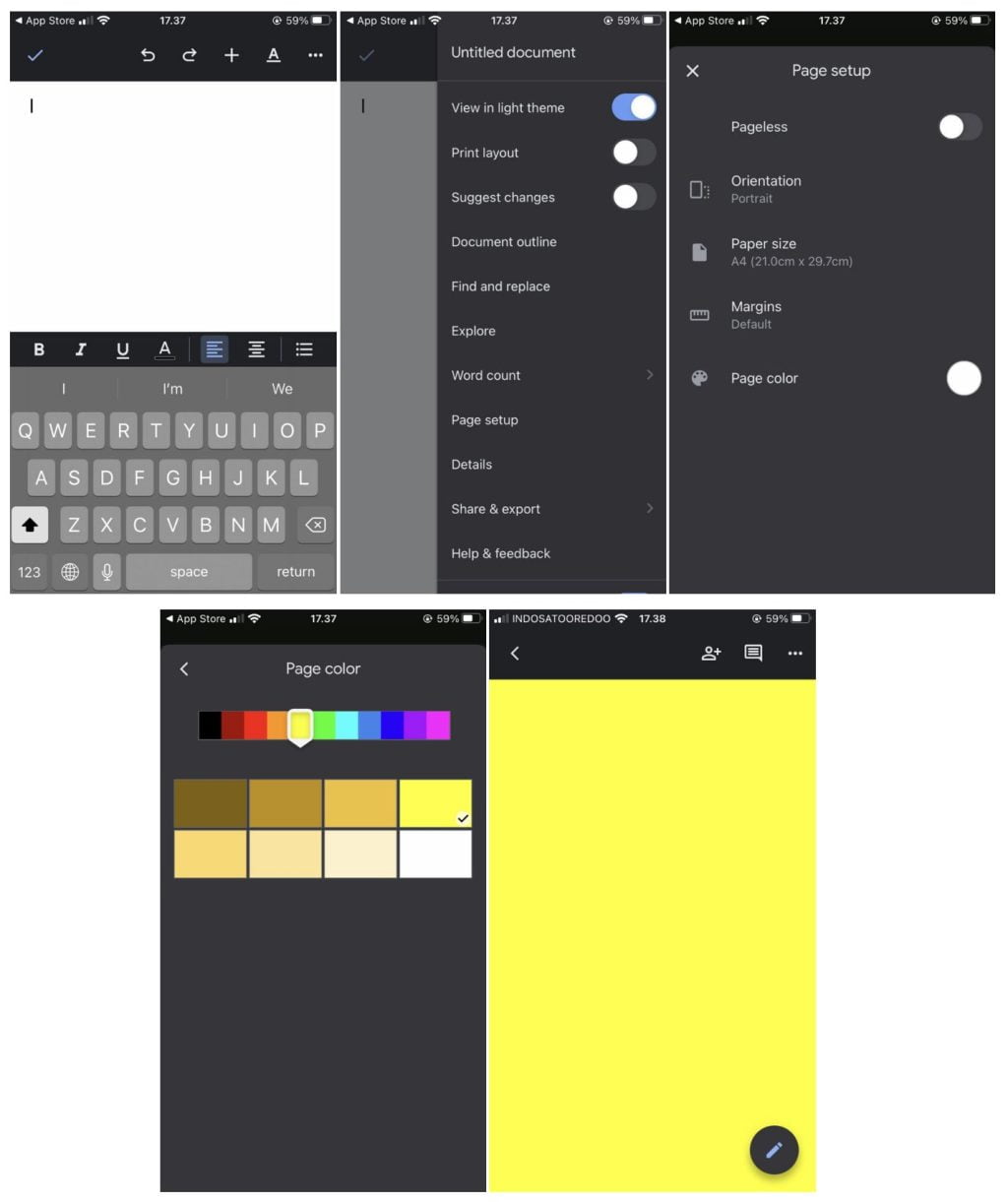 How to Change a Document Background Color in Google Doc on Android and iPhone 1