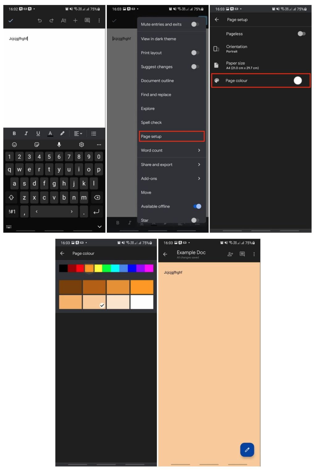 How to Change a Document Background Color in Google Doc on Android and iPhone
