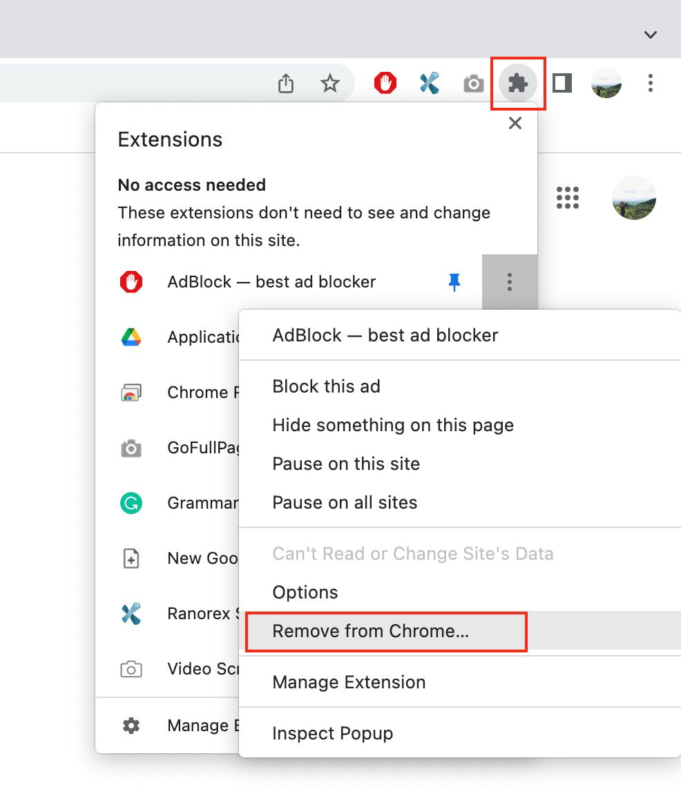 How to Disable and Remove Browser Extension in Chrome