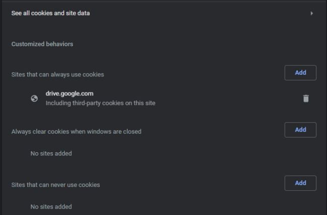 How to block or enable cookies permission only on one website in Chrome