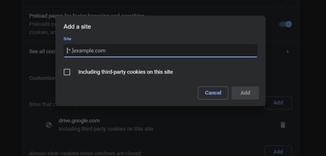 How to block or enable cookies permission only on one website in Chrome