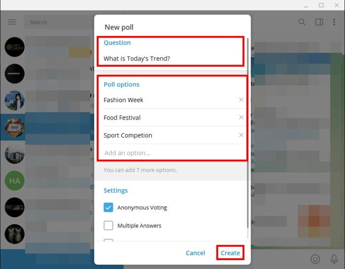 How To Create A Poll In Telegram On PC