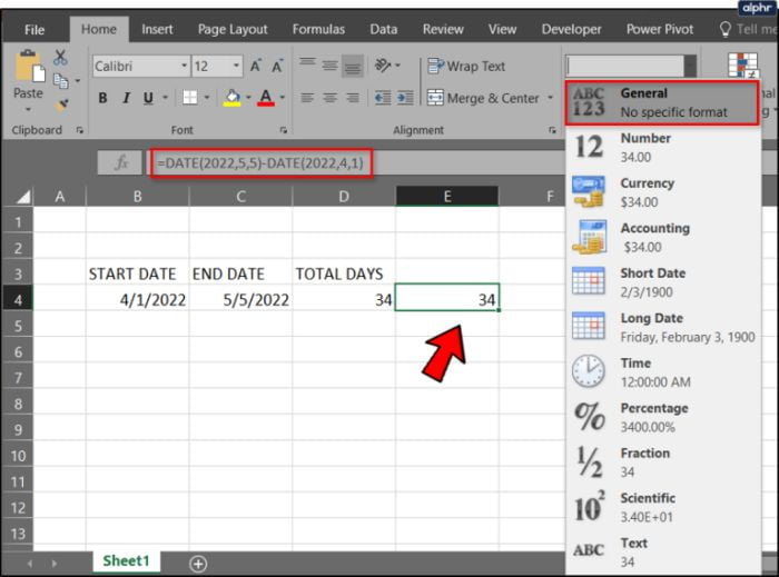How To Calculate Days Between Two Dates Using Excel