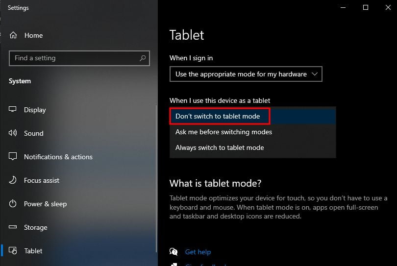 How to Disable Tablet Mode in Windows 10