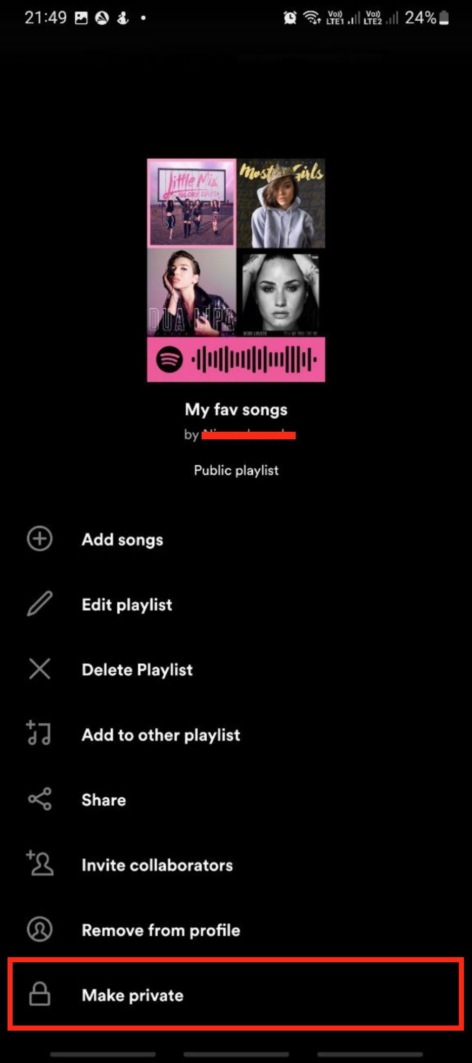 How to Make a Private Playlist on Spotify Using Android