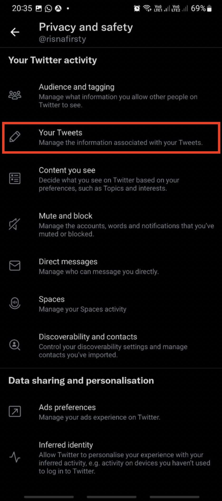 How to Make a Twitter Account Private using Android