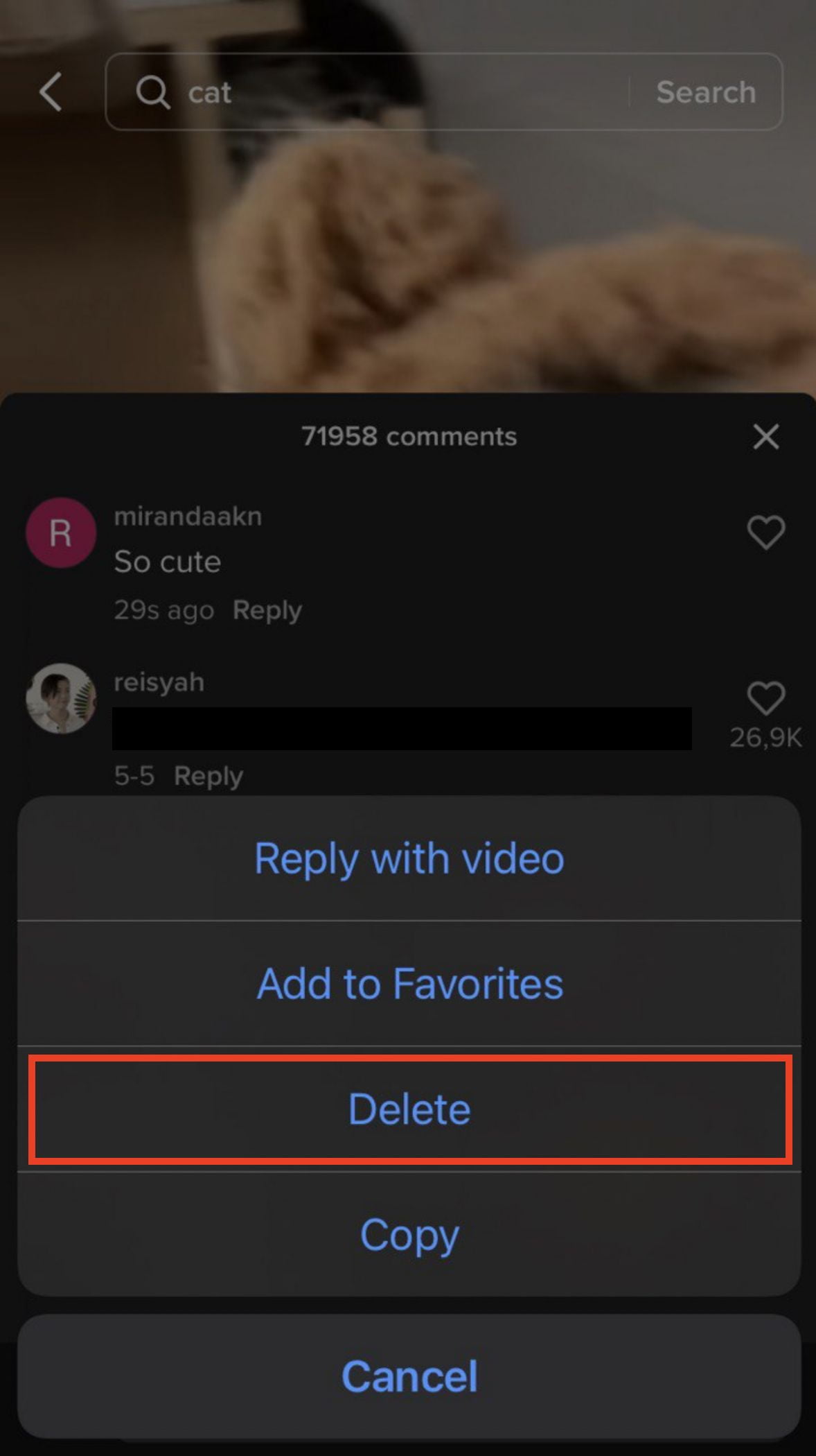 How to Erase a Comment on TikTok